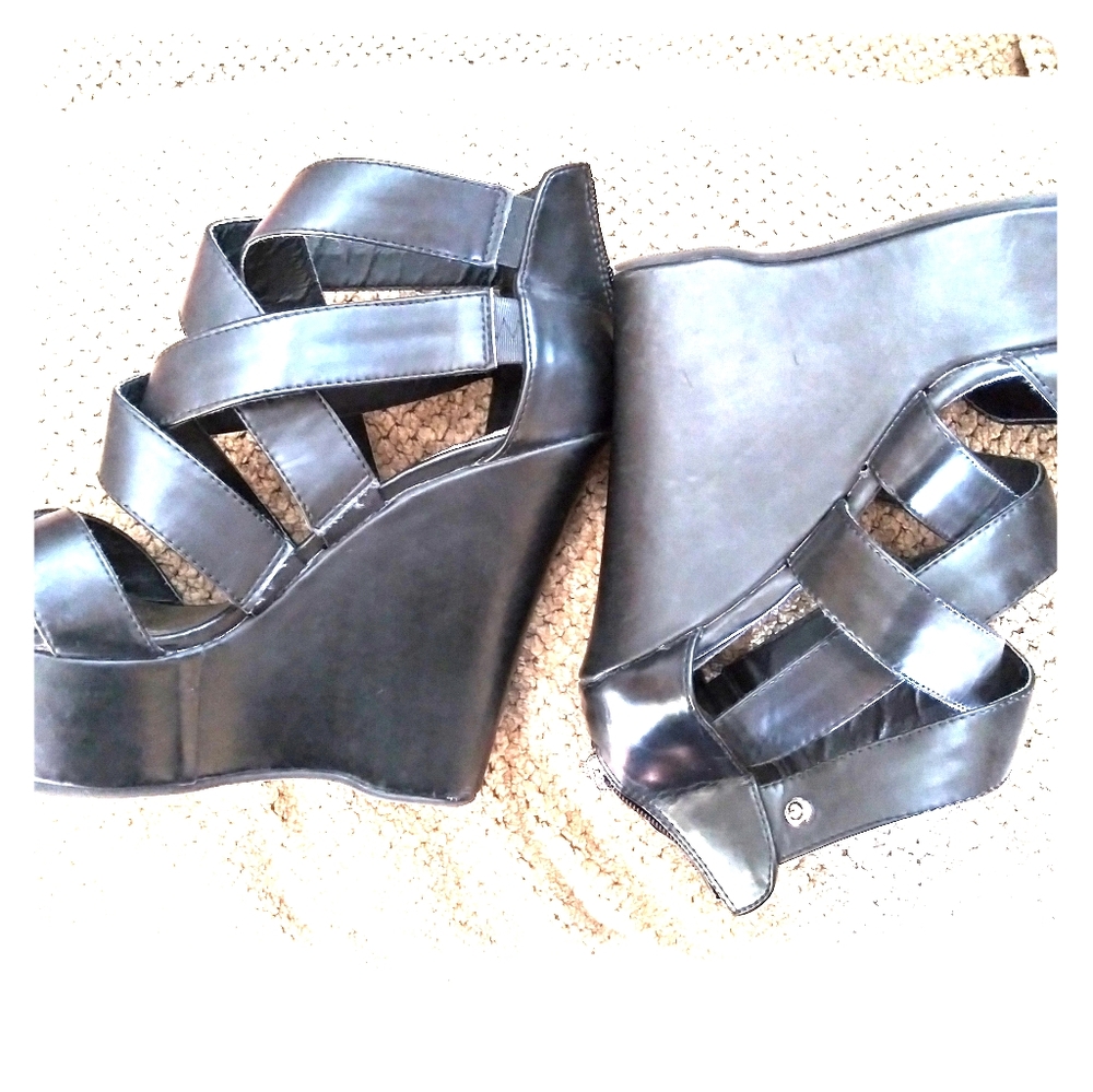 Guess Strappy Platform Wedges